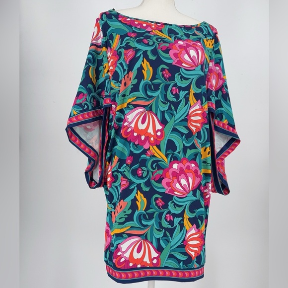 NWT Trina Turk India Garden Tunic Swim Cover Up Dress Size L - Picture 3 of 7